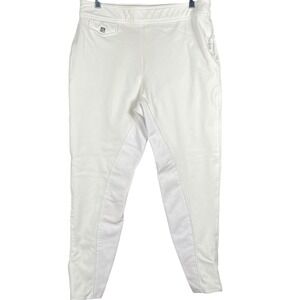 Romfh Full Seat Equestrian Breeches Women 34 White Side Zip Riding Pants